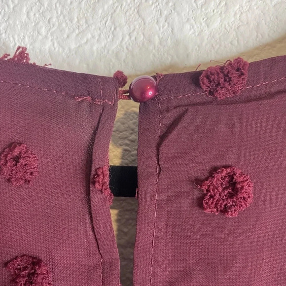 Angashion Maroon V-neck Polka Dot Romper Size Small - Picture 6 of 11